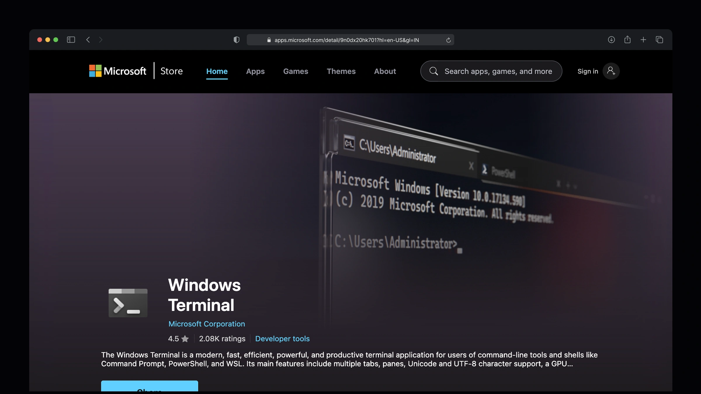 Windows Terminal running a built-in OpenSSH connection with tabs and profiles on Windows 11
