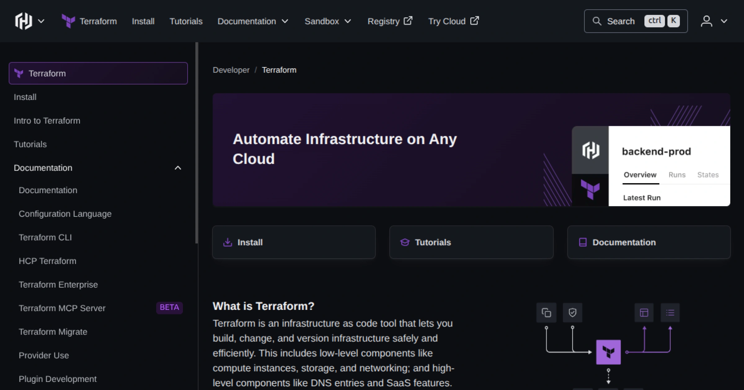 Terraform infrastructure as code tool for provisioning multi-cloud resources across AWS, GCP, and Azure using HCL
