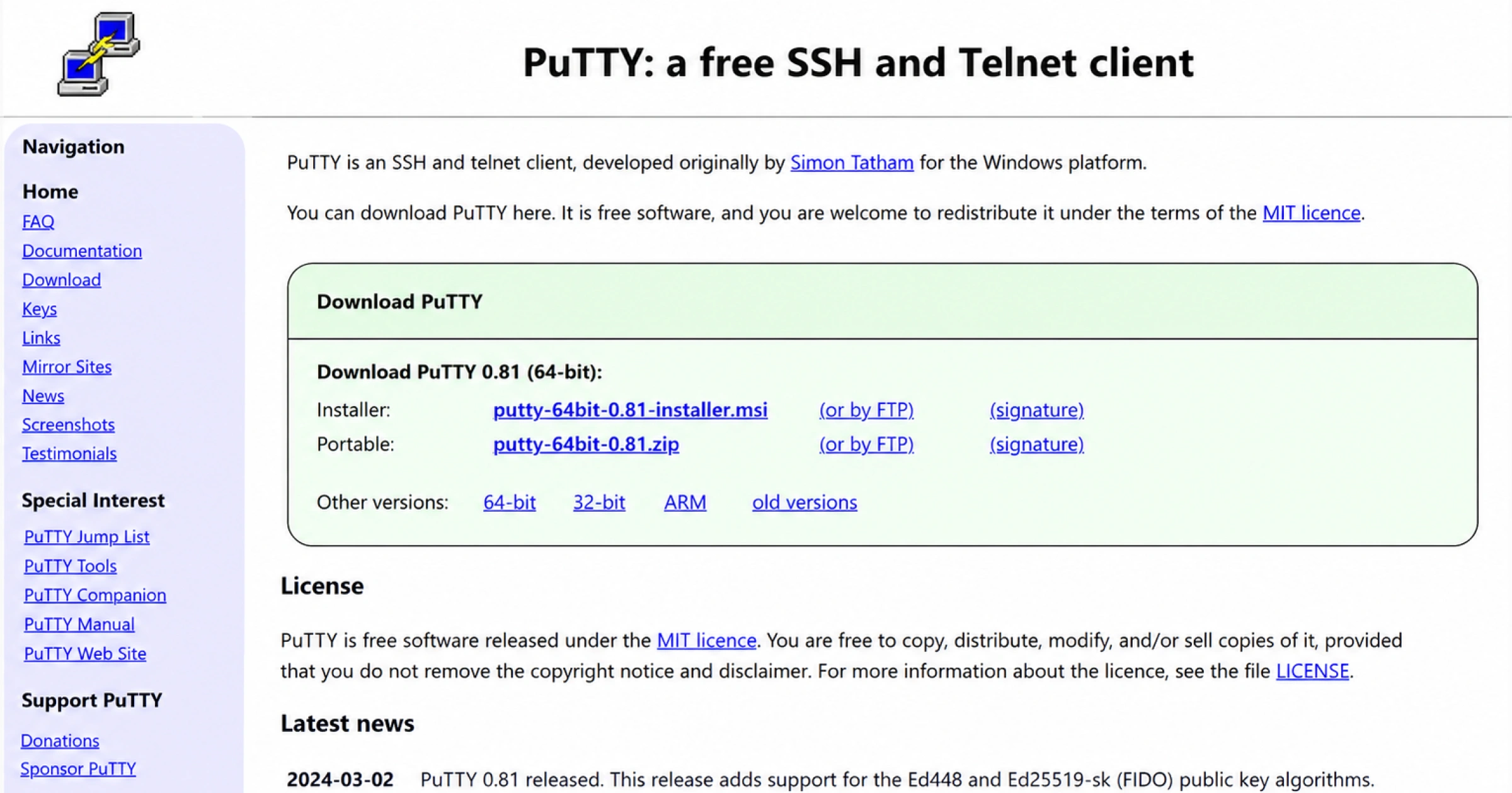 What is PuTTY in 2026 - free open-source SSH and Telnet client for Windows, macOS, and Linux with no tabs, no file manager, and no AI assistance