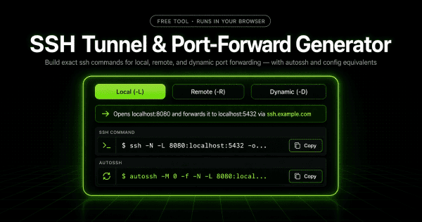 SSH Tunnel Generator - Port Forwarding (-L, -R, -D) | CtrlOps